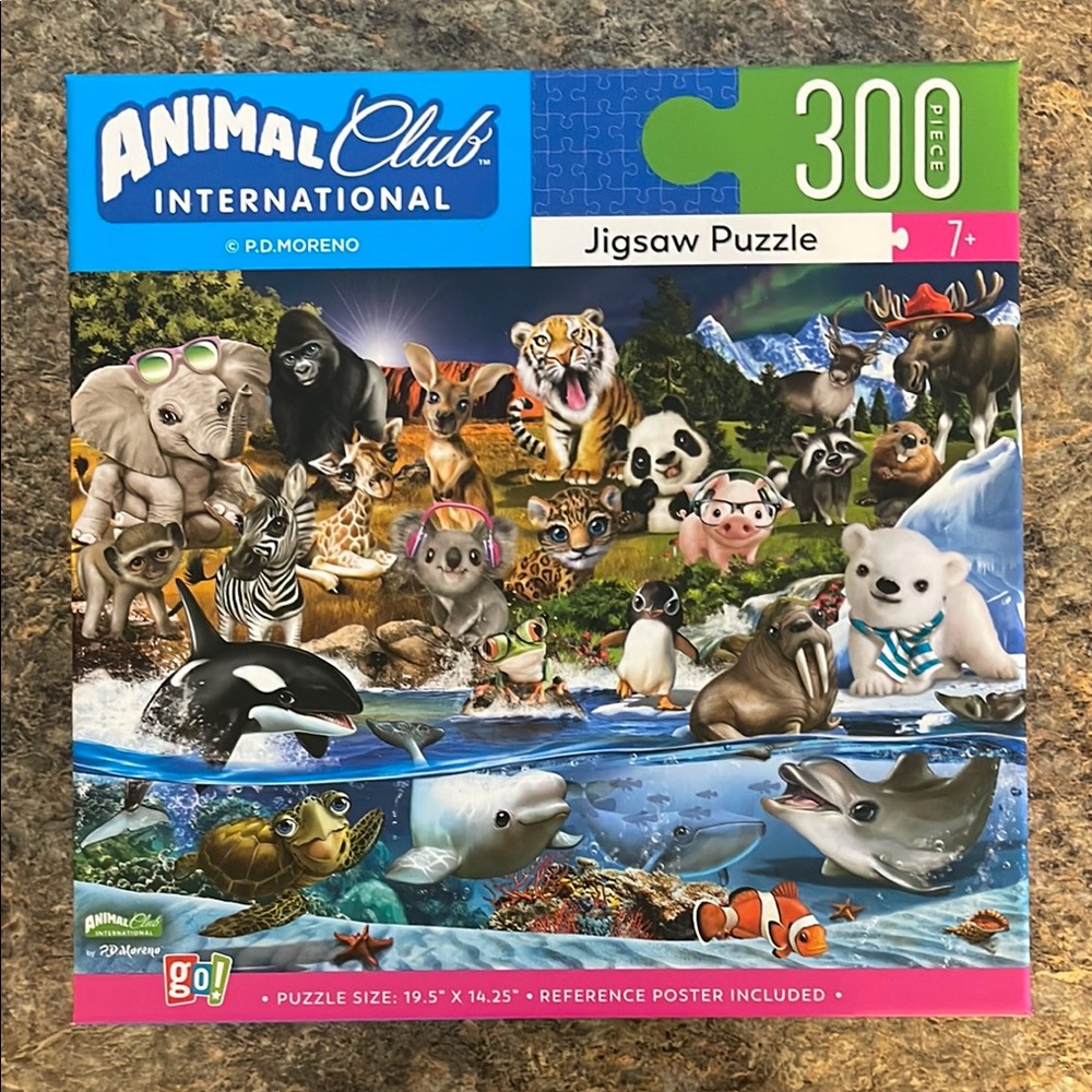 Blue and Green Wildlife Puzzle 300-Piece Game Gift Ready